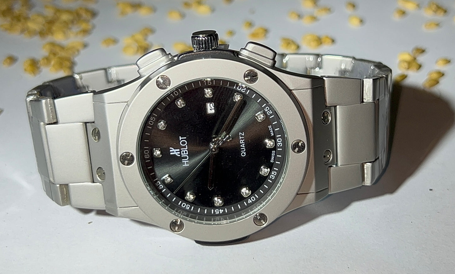 Hublot Classic Fusion-Inspired Cut Watch – Black Dial & Stainless Steel